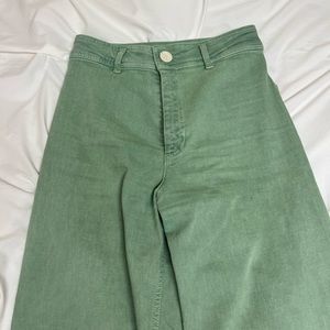 Green zara jeans